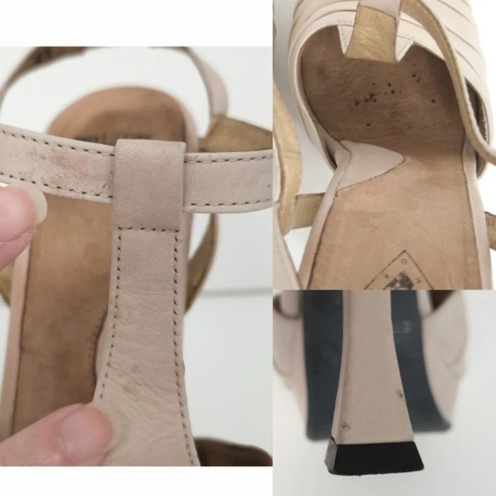 John Fluevog Memories Pink Hi Treasury Slingback Strappy‎ Platform Heels